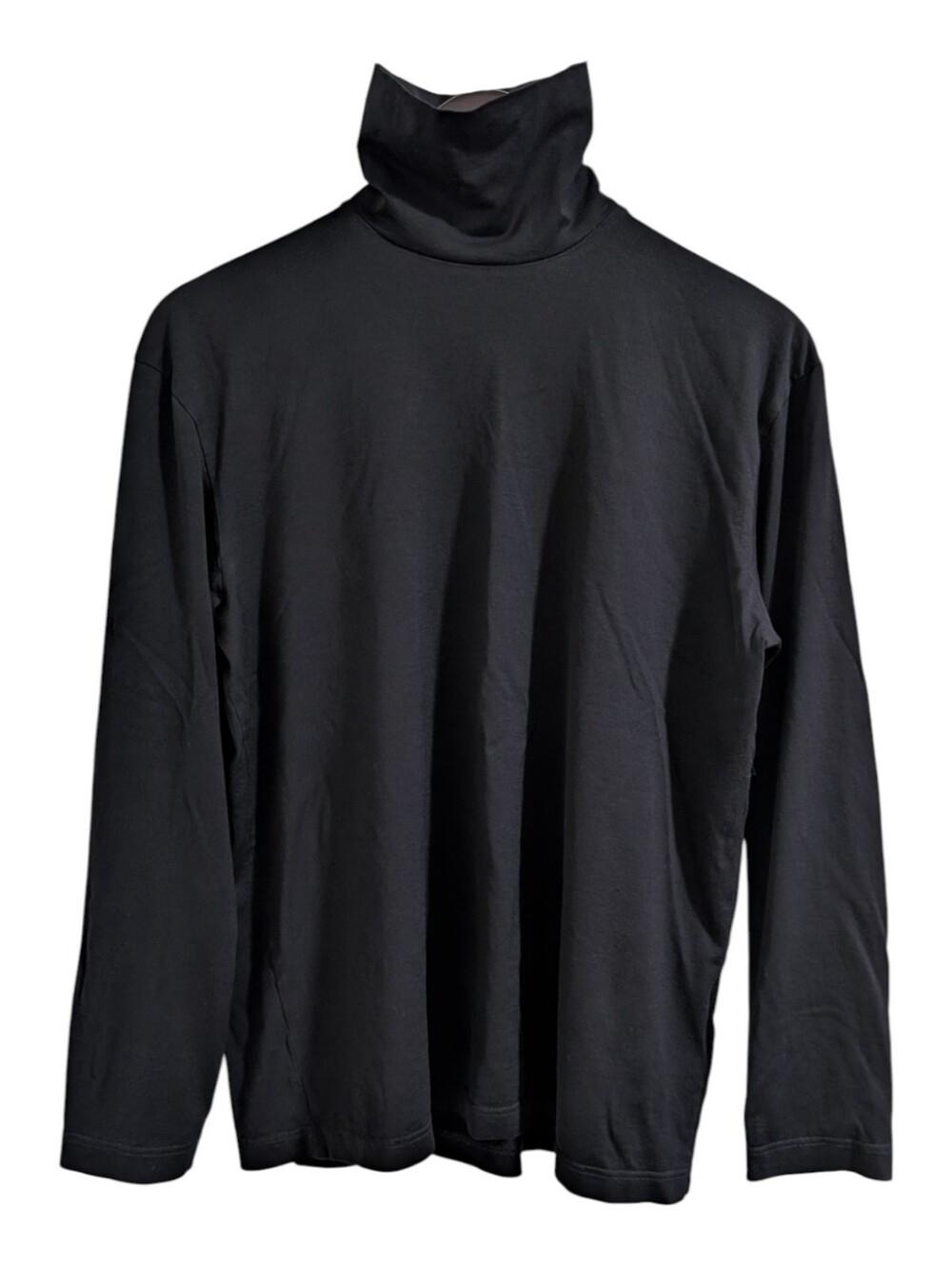 Sunspel England Women's 100% Cotton Black Roll Neck Turtleneck Top Sz M